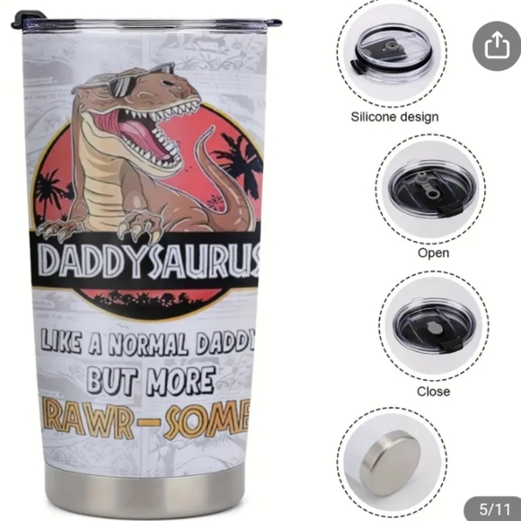 Daddysaurus Hot & Cold 20 oz Travel Mug NWOT - Picture 2 of 7